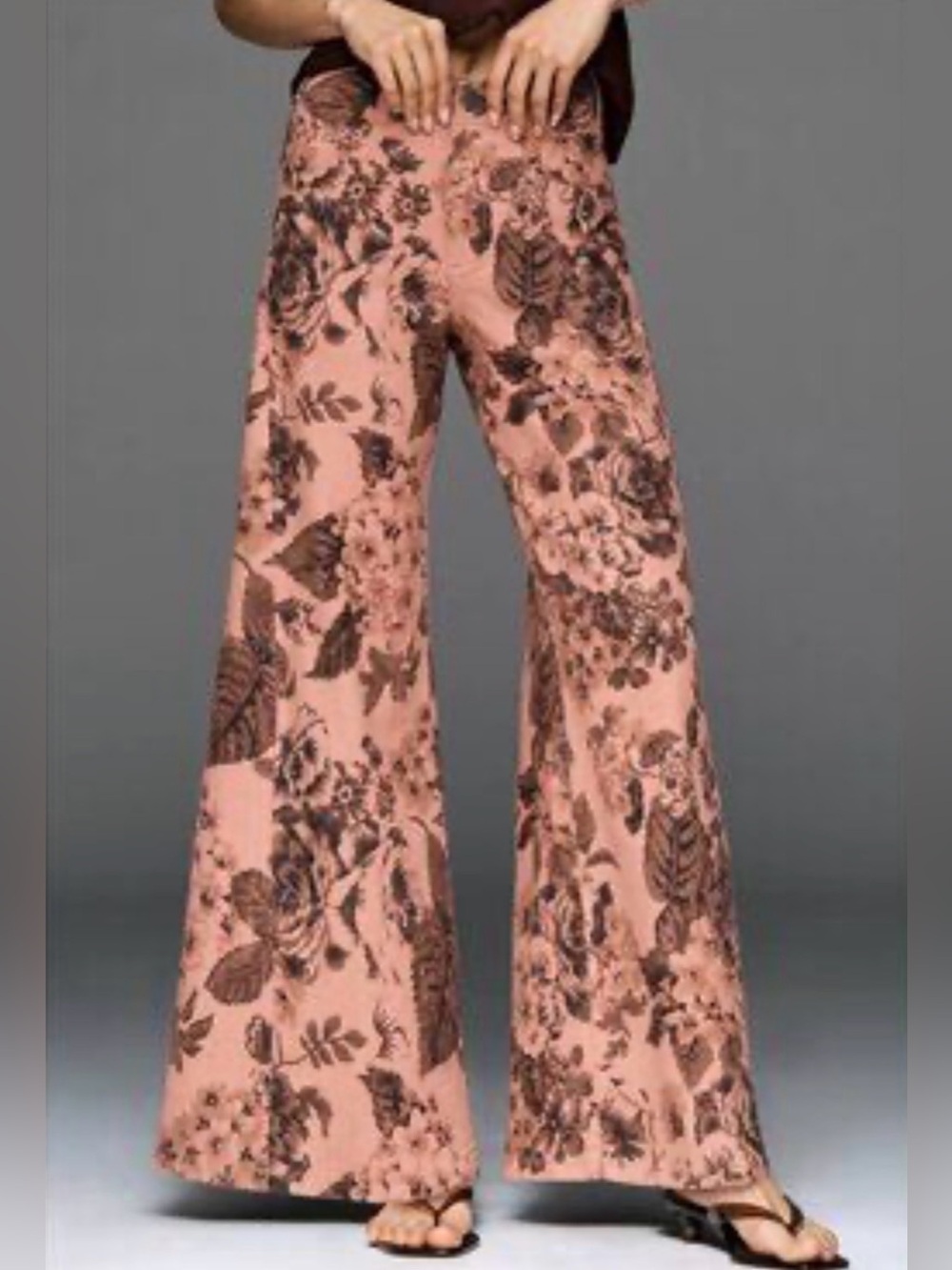 Pilcro Adi Floral Wide-Leg Pants ~ Vintage Rose - Picture 2 of 10